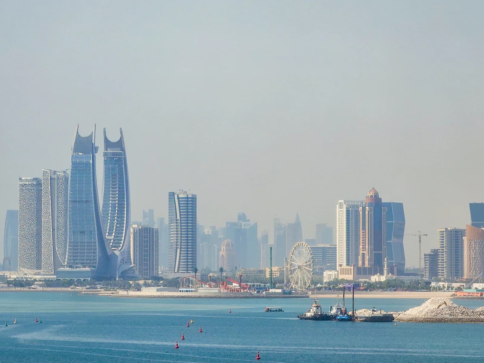 Lusail City planned development and northern Doha skyline