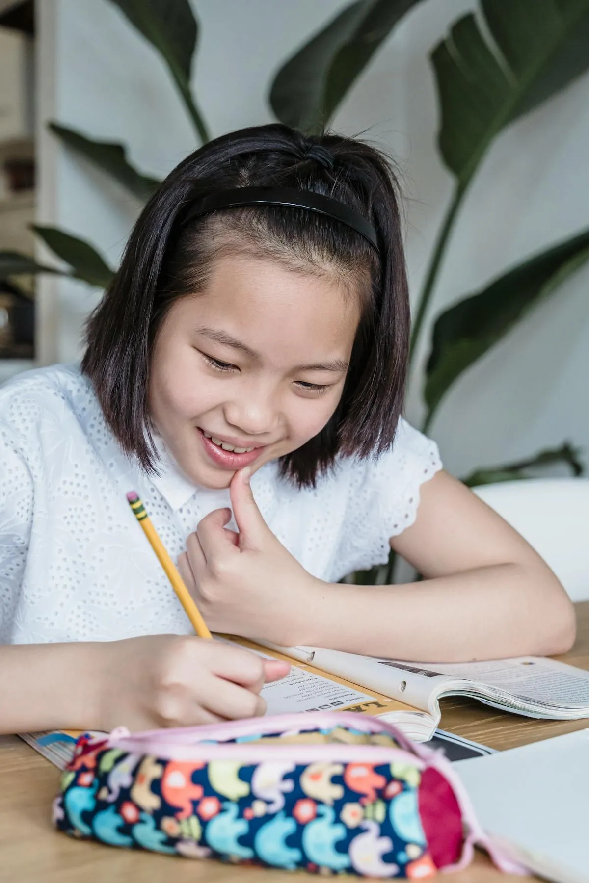 IB Diploma student studying