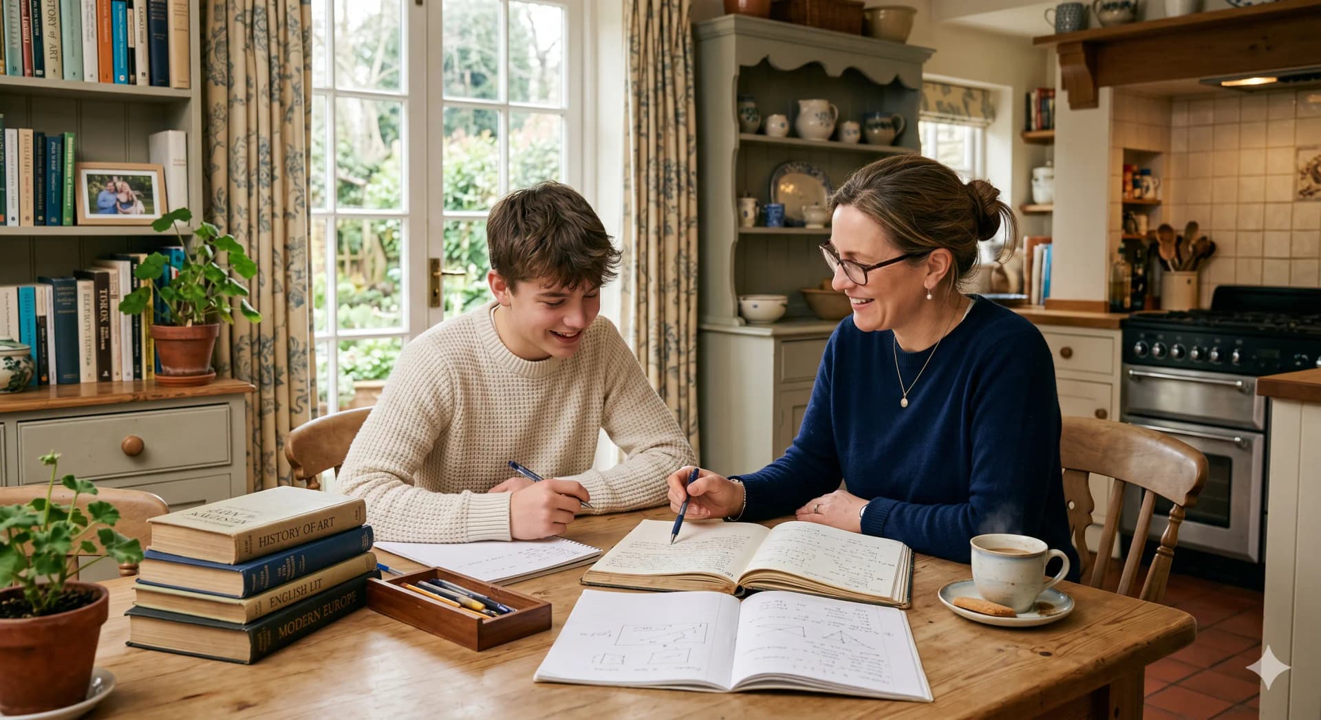 Tutor working with a student in person